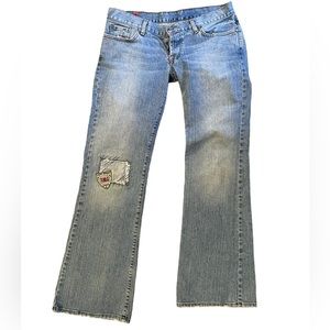Lucky Brand Light Blue Flare Jeans with Patch